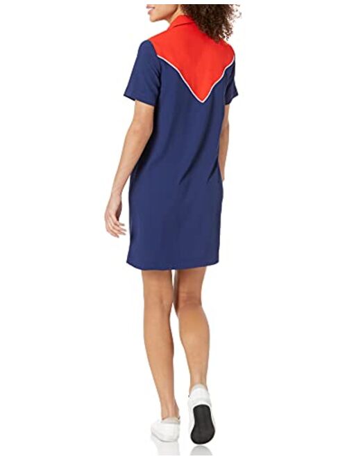 Lacoste Women's Short Sleeve Colorblock Zip Placket Dress