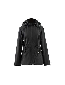 Women's Lightweight Waterproof Raincoat Breathable Windbreaker Jacket Active Outdoor Hooded Switchback Poncho