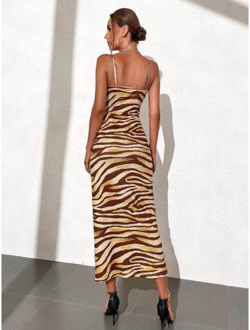 Shein Zebra Striped Bodycon Dress