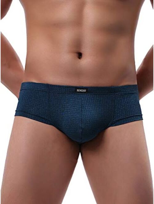 iKingsky Men's Cheeky Thong Underwear Mini Cheek Pouch Boxer Briefs Sexy Brazilian Back Mens Under Panties