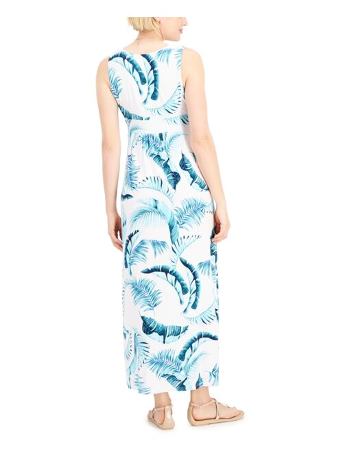 Charter Club Cotton Fern-Print Maxi Dress, Created for Macy's