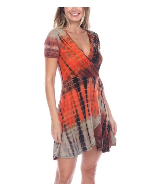 White Mark Women's V-neck Wrap Dress