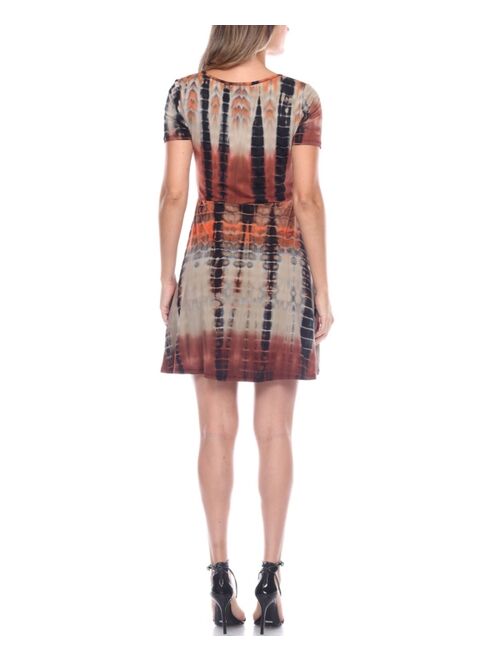 White Mark Women's V-neck Wrap Dress