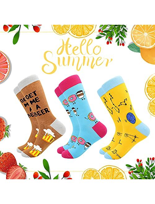 Bonangel Men's Funny Dress Socks,Fun Colorful Socks,Crazy Novelty Funky Cool Cute Design Printed Crew Socks,Casual Socks