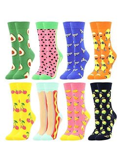 Women's Girls Novelty Funny Crew Socks,Crazy Cute Animal Food Design Socks Cotton,Girl's Gift