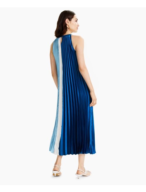 Alfani Colorblocked Pleated Midi Dress, Created for Macy's