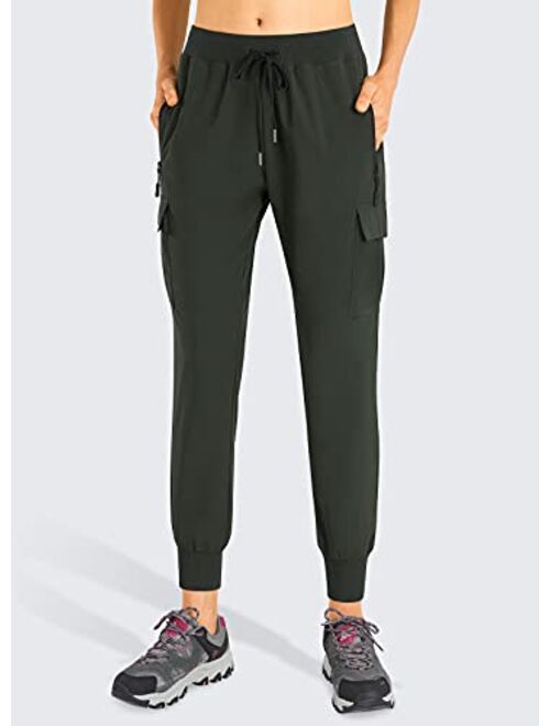 PHISOCKAT Women's Hiking Cargo Pants Outdoor Lightweight Quick Dry Joggers Water Resistant UPF 50 Zipper Pockets 
