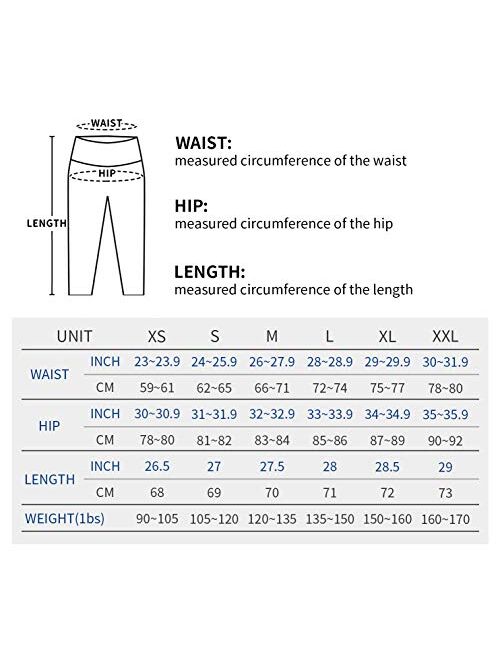 PHISOCKAT High Waisted Pattern Leggings with Pockets, Tummy Control 4 Way Stretch Women Yoga Pants