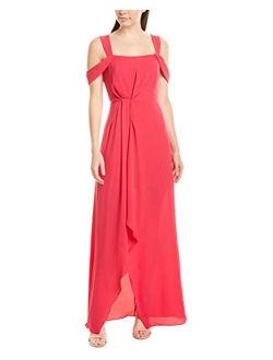 Women's Cold Shoulder Front Flowy Gown