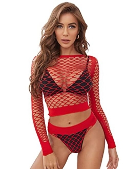 Fishnet Cut-out Sexy Set Without Bra & Thong