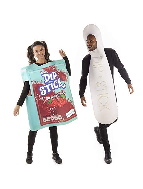 Hauntlook Candy Sugar Packet & Dip Stick Couples' Costumes - Funny One Size Food Outfits