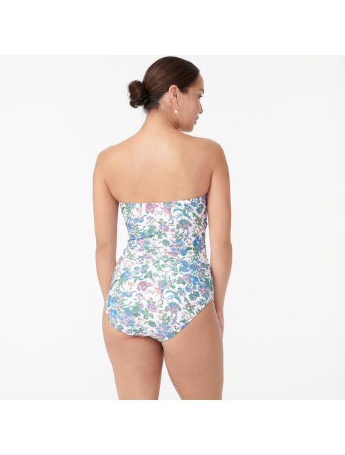 J.Crew Eco ruched bandeau one-piece in English garden