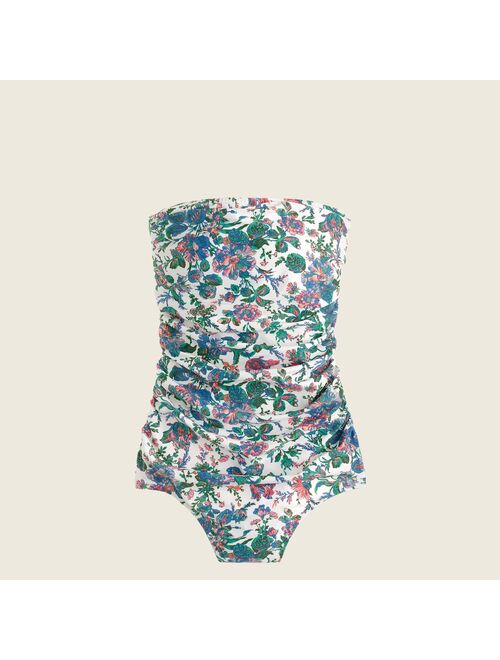 J.Crew Eco ruched bandeau one-piece in English garden
