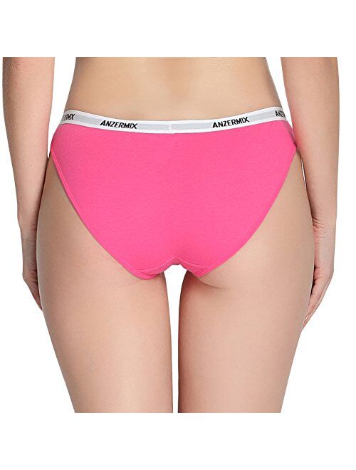 Anzermix Women's Breathable Comfort Cotton Bikini Panties Pack of 6