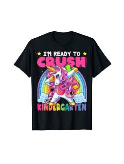 Crush Kindergarten Dabbing Unicorn Back to School Girls Gift T-Shirt