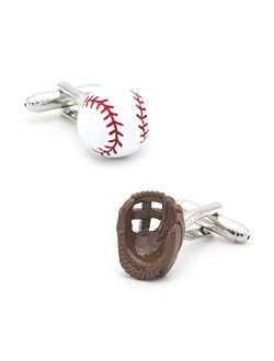 3D Baseball Cufflinks Gloves and Ball Cuff Links Sports Gemelos