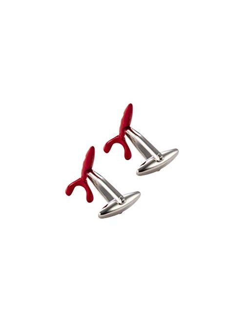 Knighthood Space Rocket Cufflinks for Men Red Shirt Cuff Links Business, Wedding Gifts with Gift Box