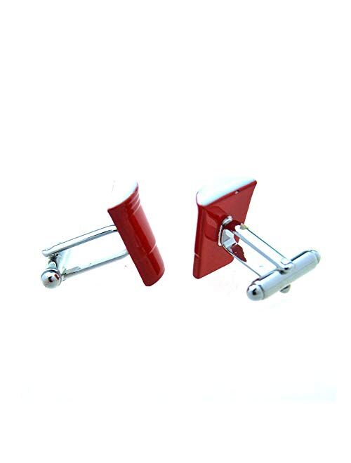 MRCUFF Red Party Plastic Cup not Solo but a Pair of Cufflinks in Presentation Gift Box & Polishing Cloth