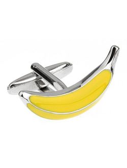 3D Bananas Cufflinks Banana Fruit Cuff Links