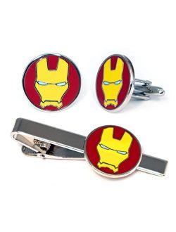 SharedImagination Iron Man Minimalist Cufflinks, Avengers Ironman Tie Clip, Arc Reactor Jewelry, Marvel Captain America Tie Tack, Cuff Links Wedding Party Groomsmen Gift