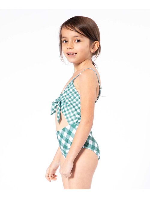 Marina West Forest Gingham Cutout One-Piece - Toddler & Girls