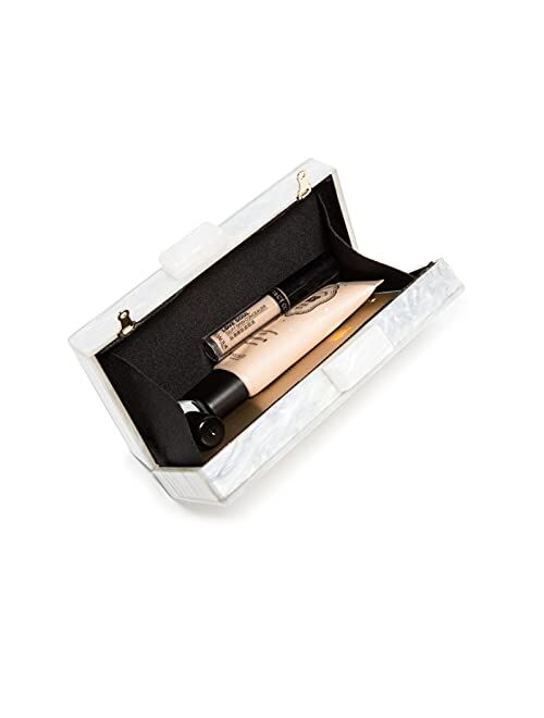 Bride Purse Acrylic Mrs White Clutch Purses For Women Bride Trendy Evening Handbag for Wedding Bridal Cocktail Party Prom