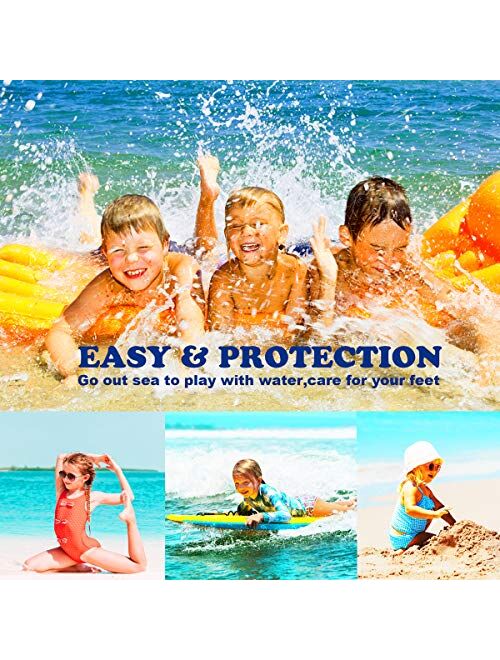 JOINFREE Kids Boys and Girls Swim Water Shoes Toddler Quick Dry Aqua Socks Barefoot Skin Shoes for Beach Sports