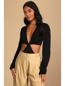 Trend Seeking Magenta Long Sleeve Cutout Bodysuit