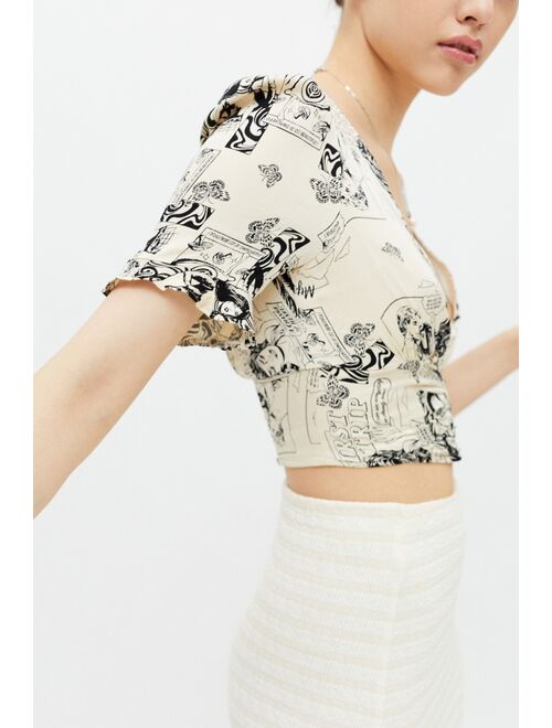 Urban outfitters UO Melody Floral Hook & Eye Blouse