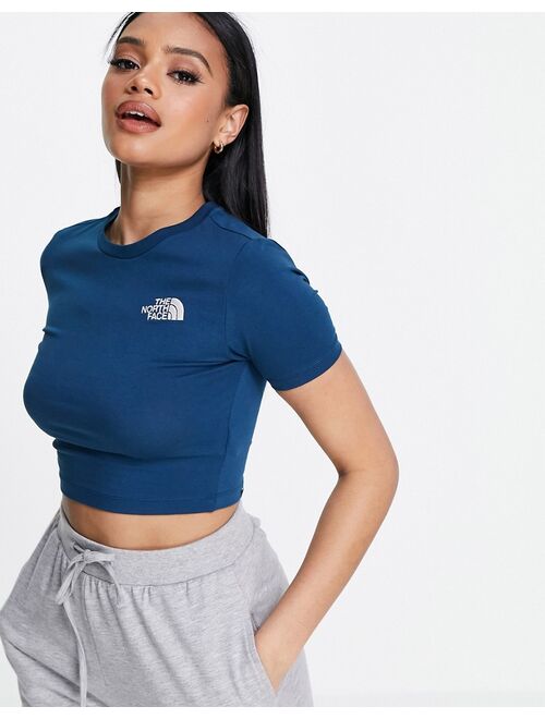 The North Face cropped T-shirt in blue - Exclusive to ASOS