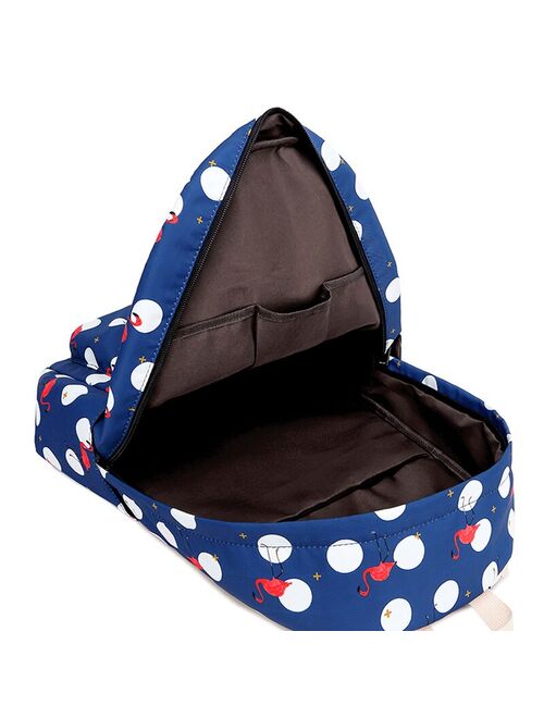 atinfor Bag Set Waterproof Bird Printing Women Backpack Schoolbag for Teenagers Girls Lunch Box Student Dot Casual Bookbag