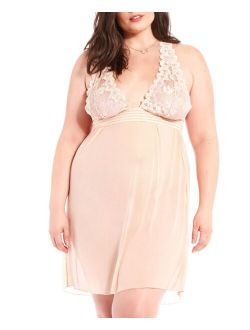 iCollection Plus Size Chloe Halter Babydoll Chemise Nightgown, Online Only