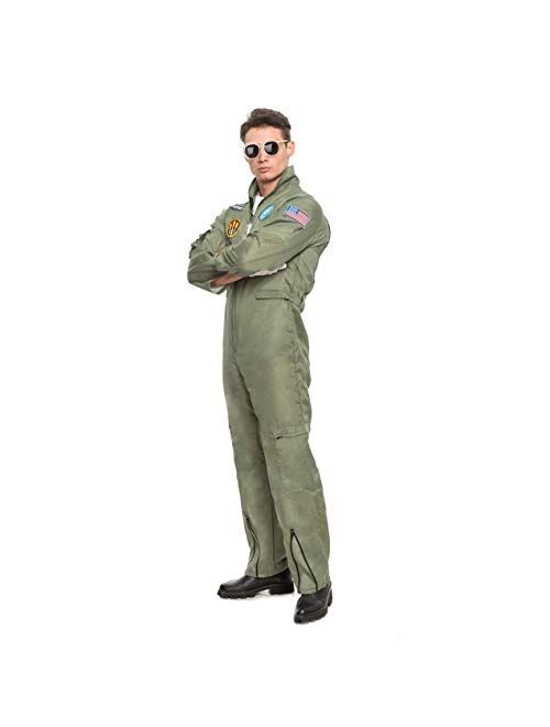 Spooktacular Creations Men’s Flight Pilot Adult Costume with Accessory for Halloween Party