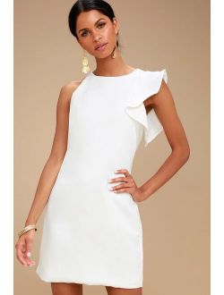 Dinah White One-Shoulder Mini Dress