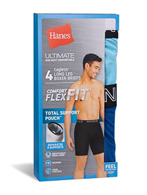 Hanes Ultimate Men's Total Support Pouch Long Leg Boxer Brief