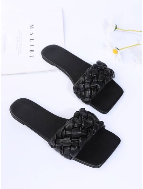 Shein Minimalist Braided Design Slide Sandals