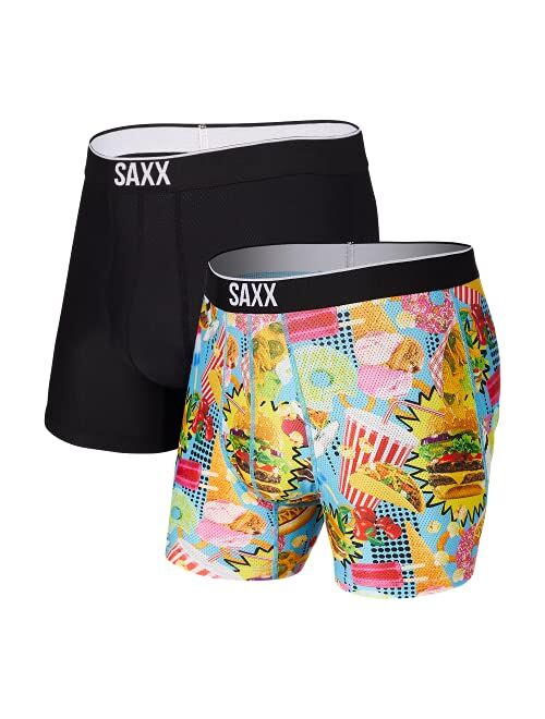 SAXX Men's Underwear – VOLT Boxer Briefs with Built-In BallPark Pouch Support – Pack of 2