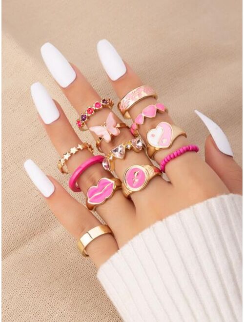 Shein 12pcs Butterfly Decor Ring