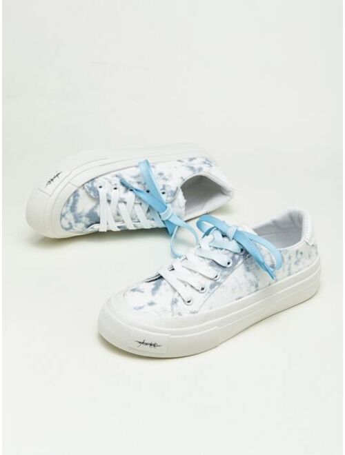 Shein Tie Dye Lace-up Front Canvas Shoes