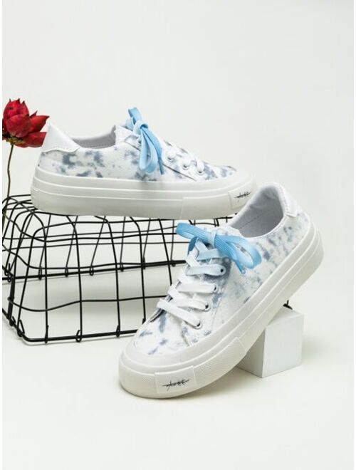 Shein Tie Dye Lace-up Front Canvas Shoes