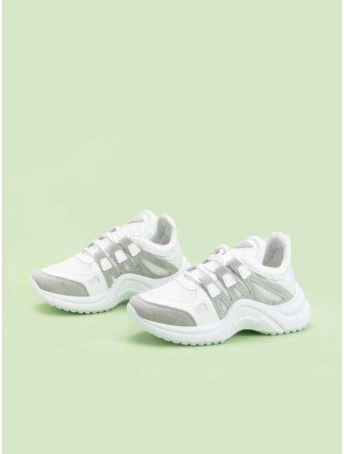 Shein Two Tone Lace-up Front Sneakers