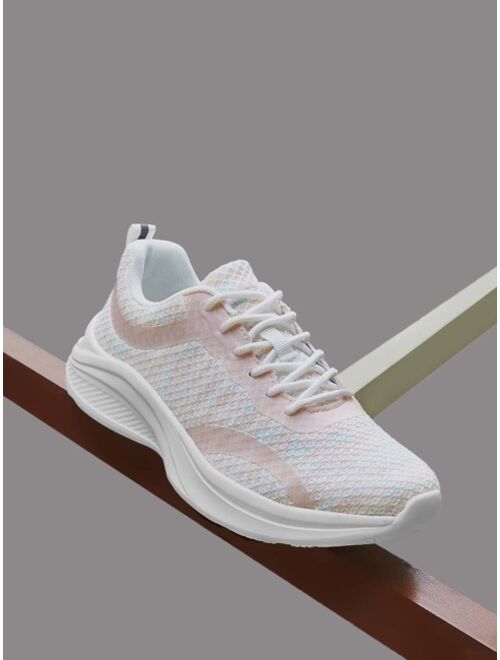 Cuccoo Knit Panel Lace Up Front Running Shoes