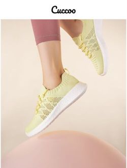 Cuccoo Minimalist Lace Up Decor Knit Sneakers