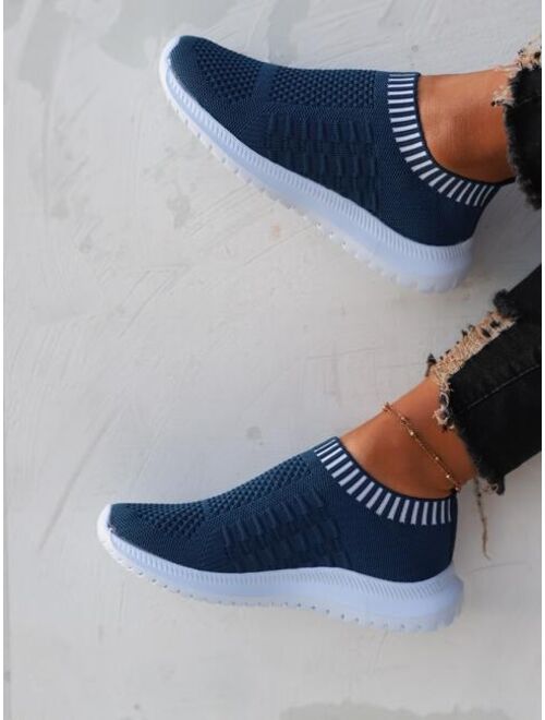 Shein Knit Detail Slip-On Sneakers