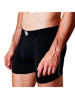 Men's Boxer Briefs with Separate Pouch Performance Underwear Ball Hammock Support Comfort Moisture Wicking Fabric 4" inseam