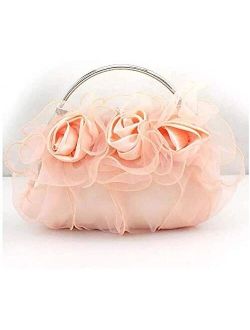 ASDDD Evening Handbags Flower Lace Evening Bag Lady Handbag, Bridal Bag, Wedding Banquet Bag (Color : Champagne)