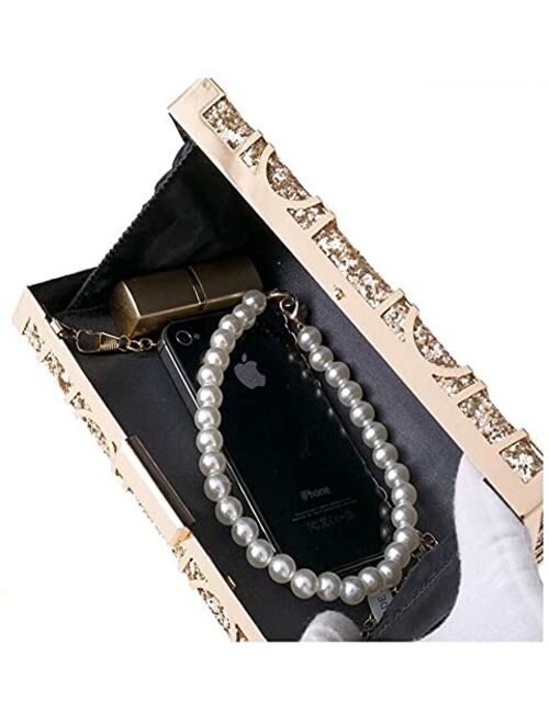 Women's Evening Handbags Sequin Evening Bag, Geometric Pattern, Suitable for Party, Dance Party (Color : Silver)