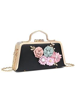 Women's Evening Handbags Floral Clutch Purses for Women Fancy Wedding Handbag Party Bridal Clutch Shoulder Bag