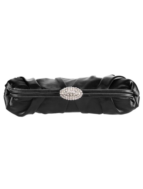 Nina Concord Pleated Frame Clutch With Pave Clasp