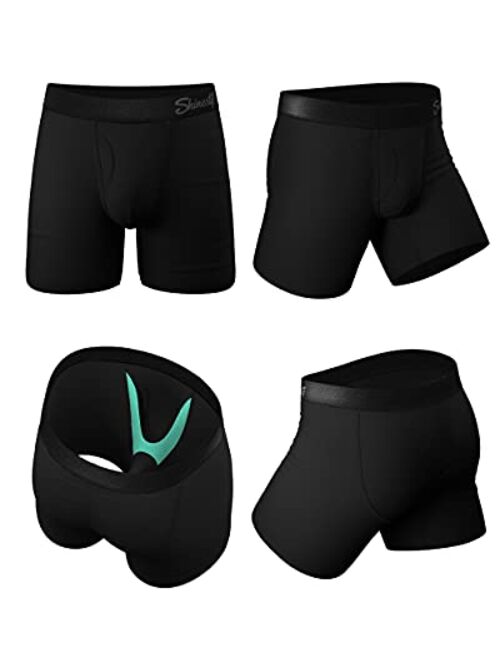Shinesty Mens Boxer Brief w/Fly 3 Pack - Men's Ball Hammock Pouch Underwear 3 Pack